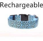 Collar LED de seguridad para perros, ajustable, de nailon, con diseño de leopardo