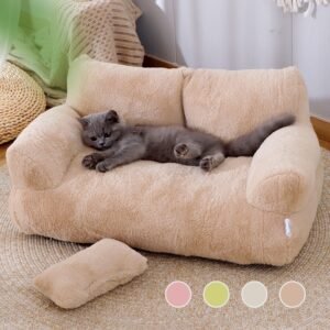 Cama de lujo para gatos, sofá cálido de invierno, nido para mascotas, para perros pequeños y medianos, cómoda cama de felpa para cachorros, suministros para mascotas