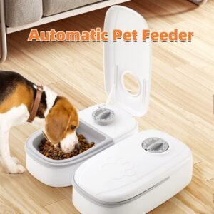 Comedero automático para mascotas, dispensador de comida inteligente para gatos y perros, temporizador, tazón de acero inoxidable, suministros para mascotas.