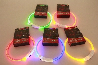 Collar intermitente para mascotas, recargable por USB, luminoso, de seguridad, para paseos nocturnos, eléctrico, neón
