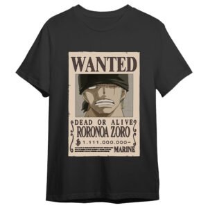 Camiseta Roronoa Zoro Wanted One Piece adulto