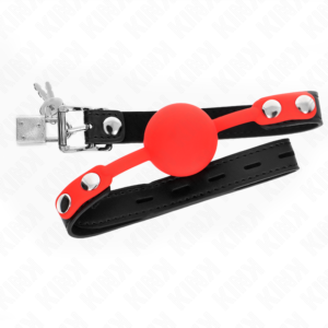 <div style="background-color: #ff4d4d; color: white; padding: 4px 12px; border-radius: 20px; display: inline-block; font-family: Arial, sans-serif; font-size: 14px; font-weight: bold; margin-bottom: 8px;"> 🔞 +18 </div> KINK - MORDAZA DE BOLA 4 CM DE SILICONA CON CANDADO 60 x 2 CM