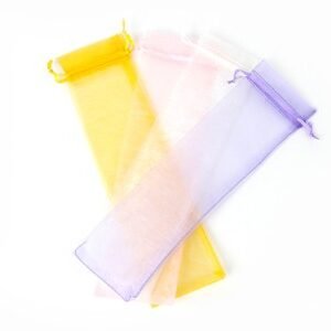 BOLSA DE ORGANZA ABANICOS 7 X 30 ROJO