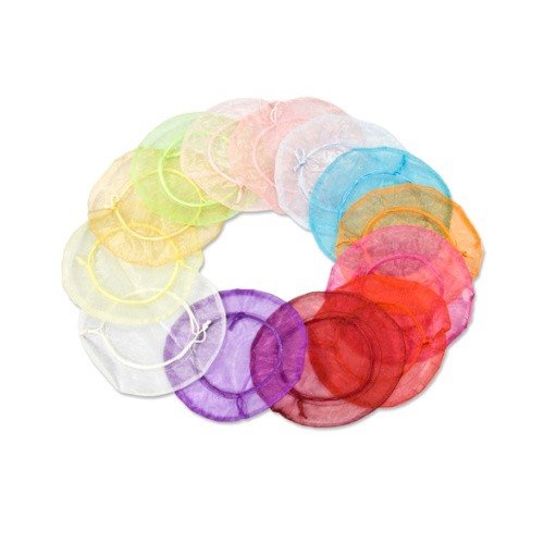 BOLSA DE ORGANZA REDONDA 22 CM PLATA