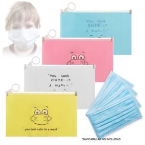 ESTUCHE PVC PORTAMASCARILLAS "HAPPY MASK" 20 X 13 CM