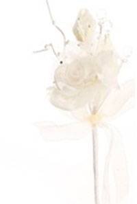 FLOR DE TELA GRANDE CREMA