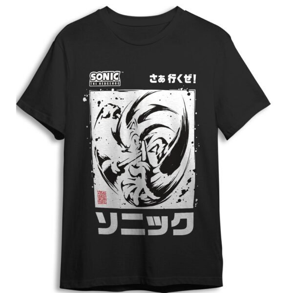 Camiseta Black Brush Sonic the Hedgehog adulto