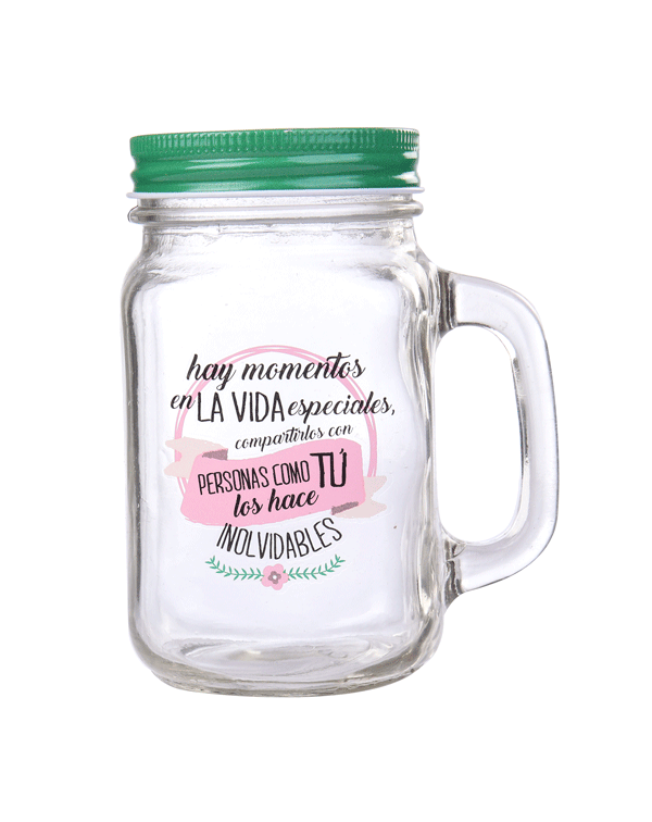 JARRA CRISTAL CON CAÑA "MOMENTOS ESPECIALES"