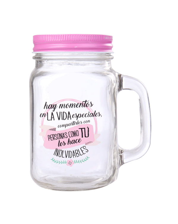 JARRA CRISTAL CON CAÑA "MOMENTOS ESPECIALES"
