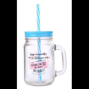 JARRA CRISTAL CON CAÑA "MOMENTOS ESPECIALES"