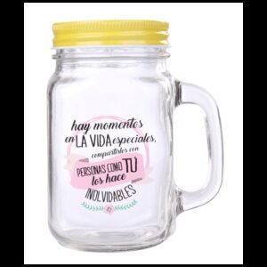 JARRA CRISTAL CON CAÑA "MOMENTOS ESPECIALES"