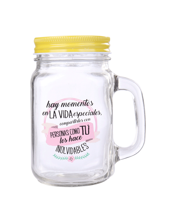 JARRA CRISTAL CON CAÑA "MOMENTOS ESPECIALES"