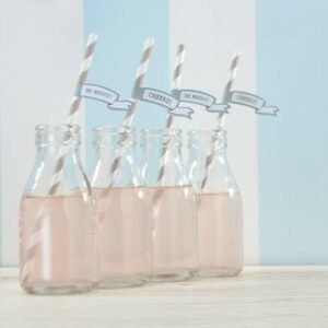 PACK DE 25 PAJITAS CON BANDERITAS VINTAGE