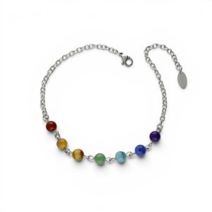 Home pulsera tobillera minerales naturales acero 316 l